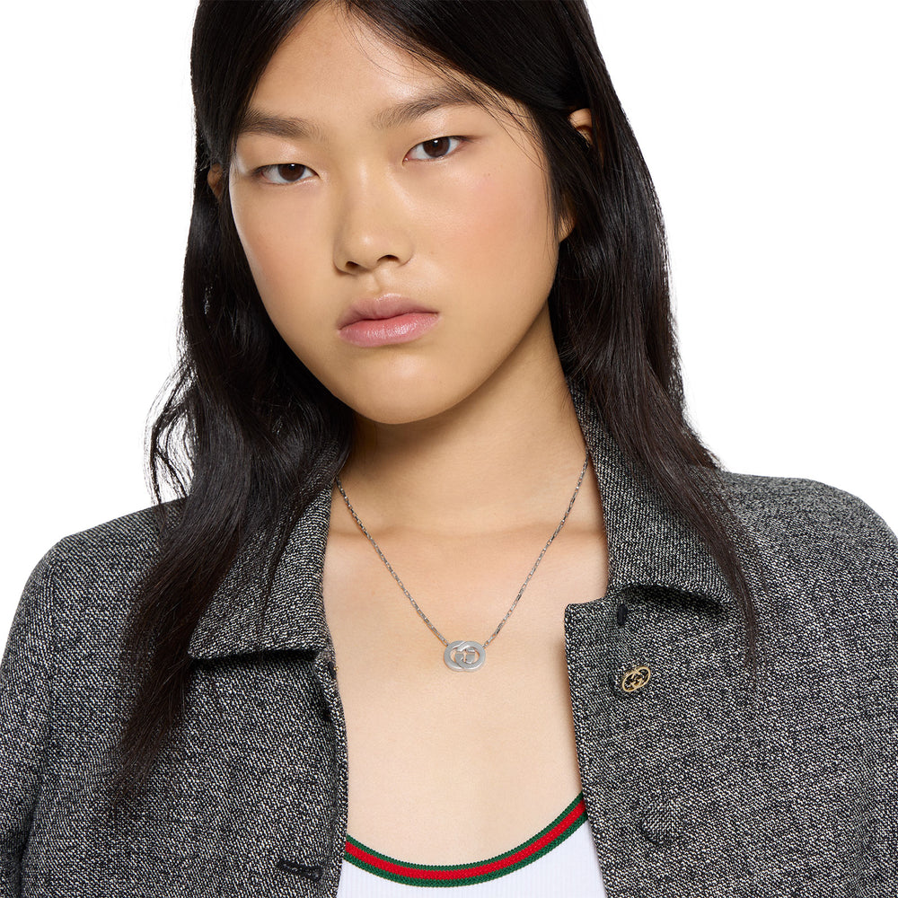 Gucci Interlocking Silver Necklace simple Pursuit