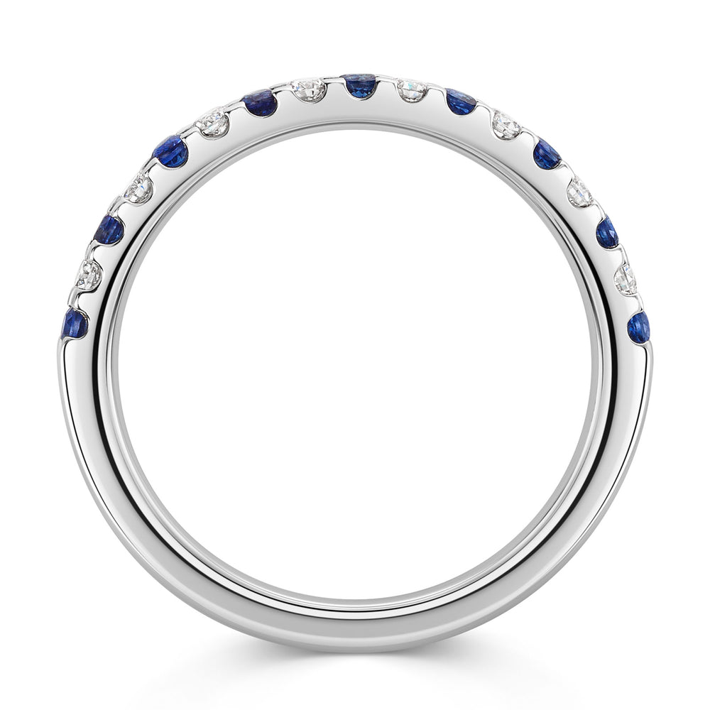Platinum Sapphire & Diamond Half Eternity Ring 0.43ct variant Pursuit
