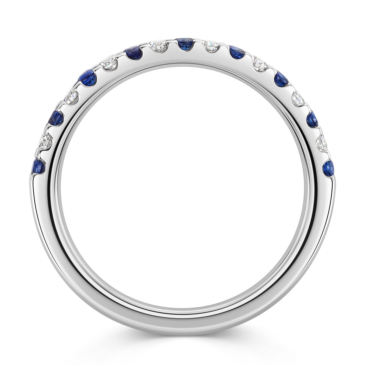 Platinum Sapphire & Diamond Half Eternity Ring 0.43ct variant Pursuit