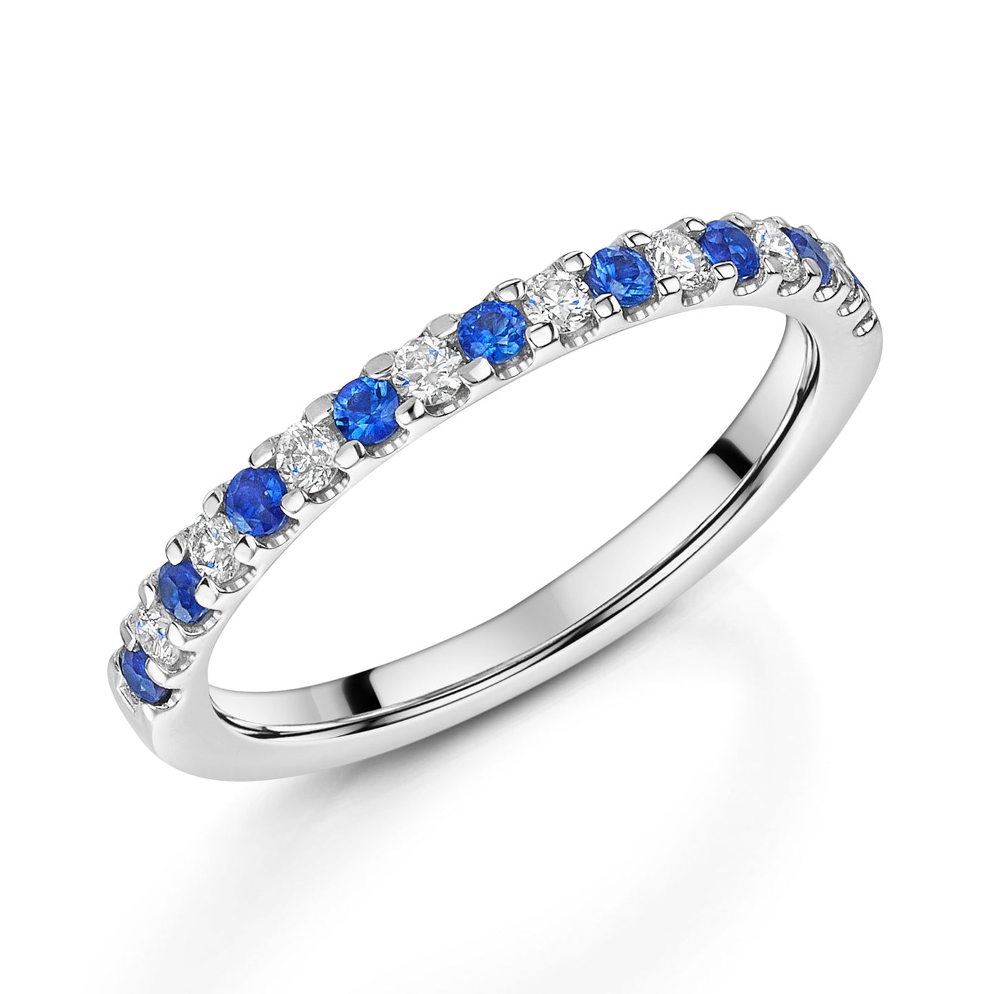 Platinum Sapphire & Diamond Half Eternity Ring 0.43ct variant Pursuit