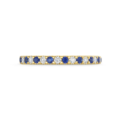 18ct Yellow Gold Sapphire & Diamond Half Eternity Ring 0.43ct variant Pursuit