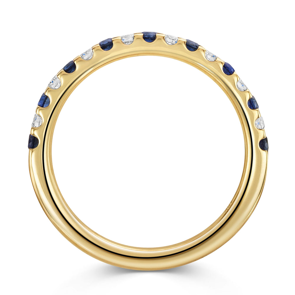 18ct Yellow Gold Sapphire & Diamond Half Eternity Ring 0.43ct variant Pursuit