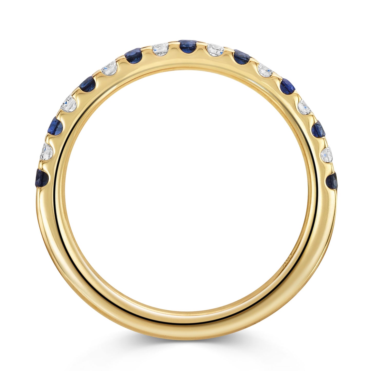 18ct Yellow Gold Sapphire & Diamond Half Eternity Ring 0.43ct variant Pursuit