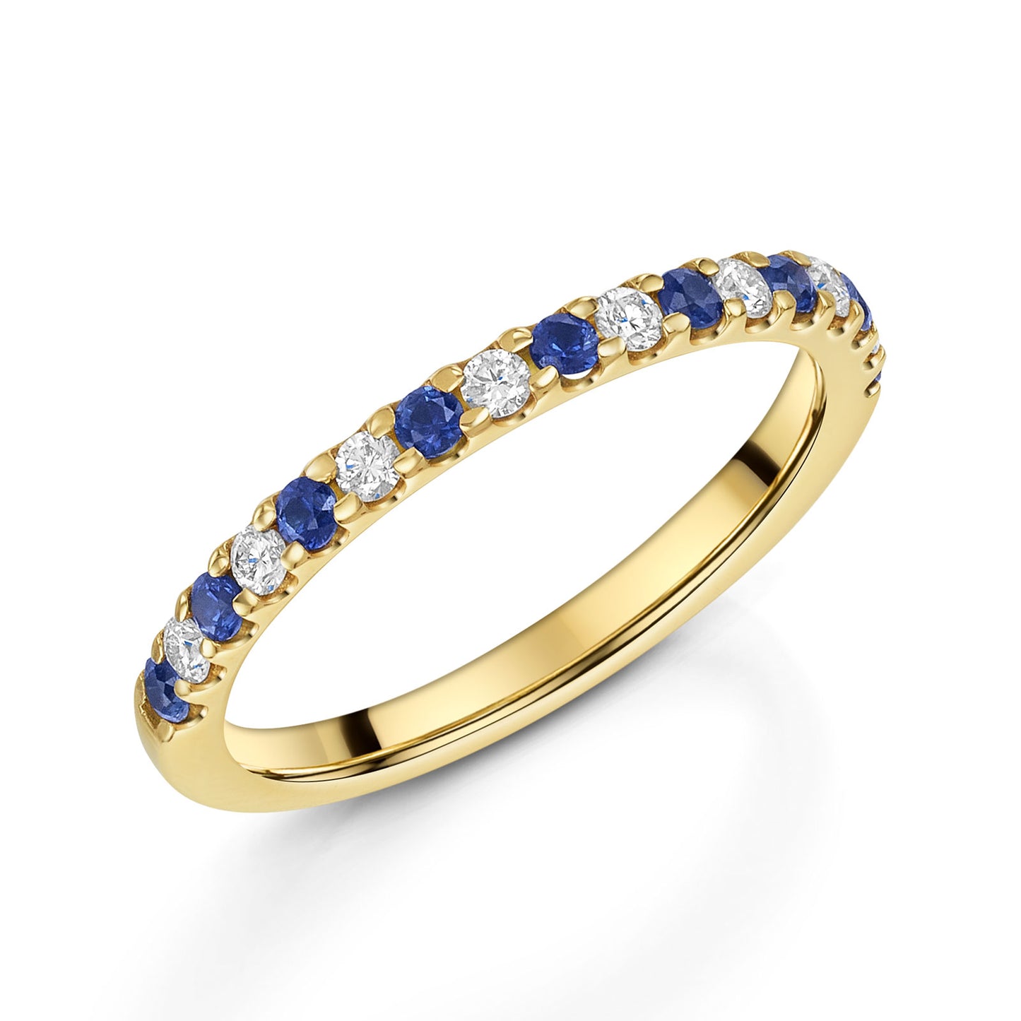 18ct Yellow Gold Sapphire & Diamond Half Eternity Ring 0.43ct variant Pursuit