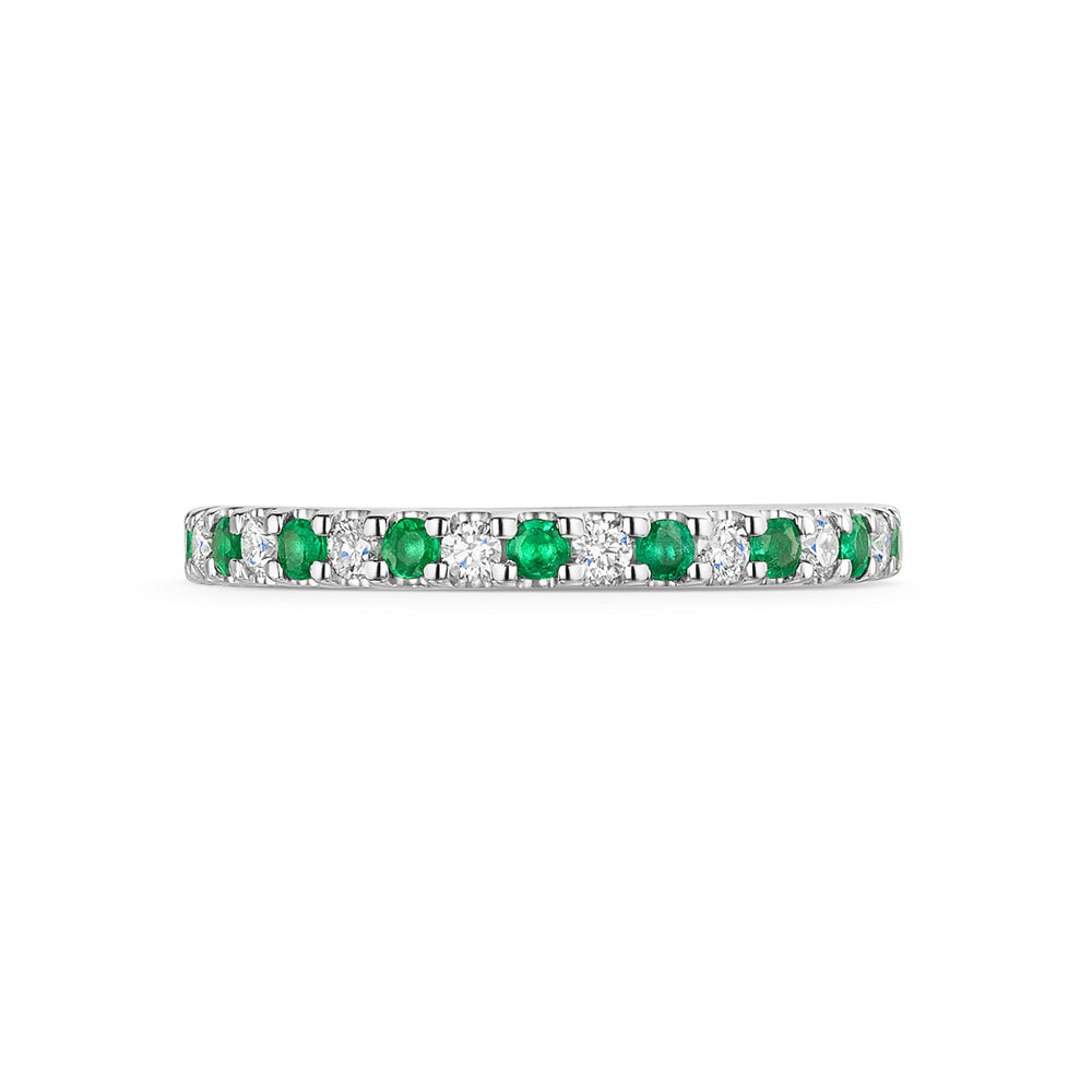 Platinum Emerald & Diamond Half Eternity Ring 0.35ct variant Pursuit