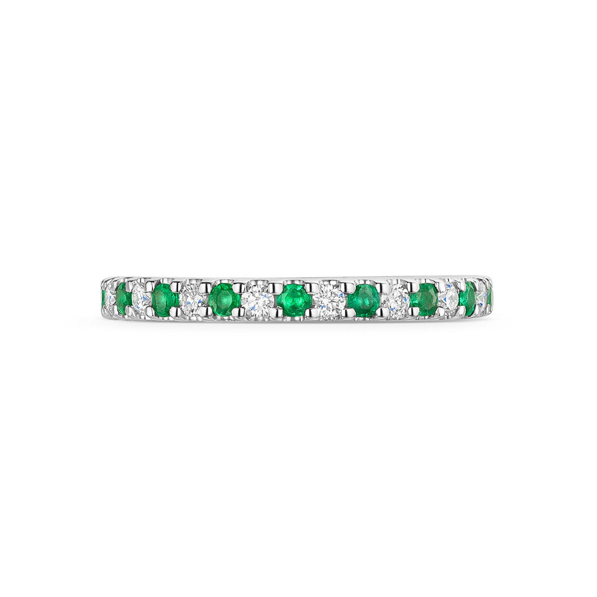 Platinum Emerald & Diamond Half Eternity Ring 0.35ct variant Pursuit