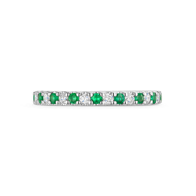 Platinum Emerald & Diamond Half Eternity Ring 0.35ct variant Pursuit