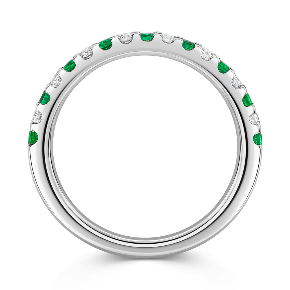 Platinum Emerald & Diamond Half Eternity Ring 0.35ct variant Pursuit