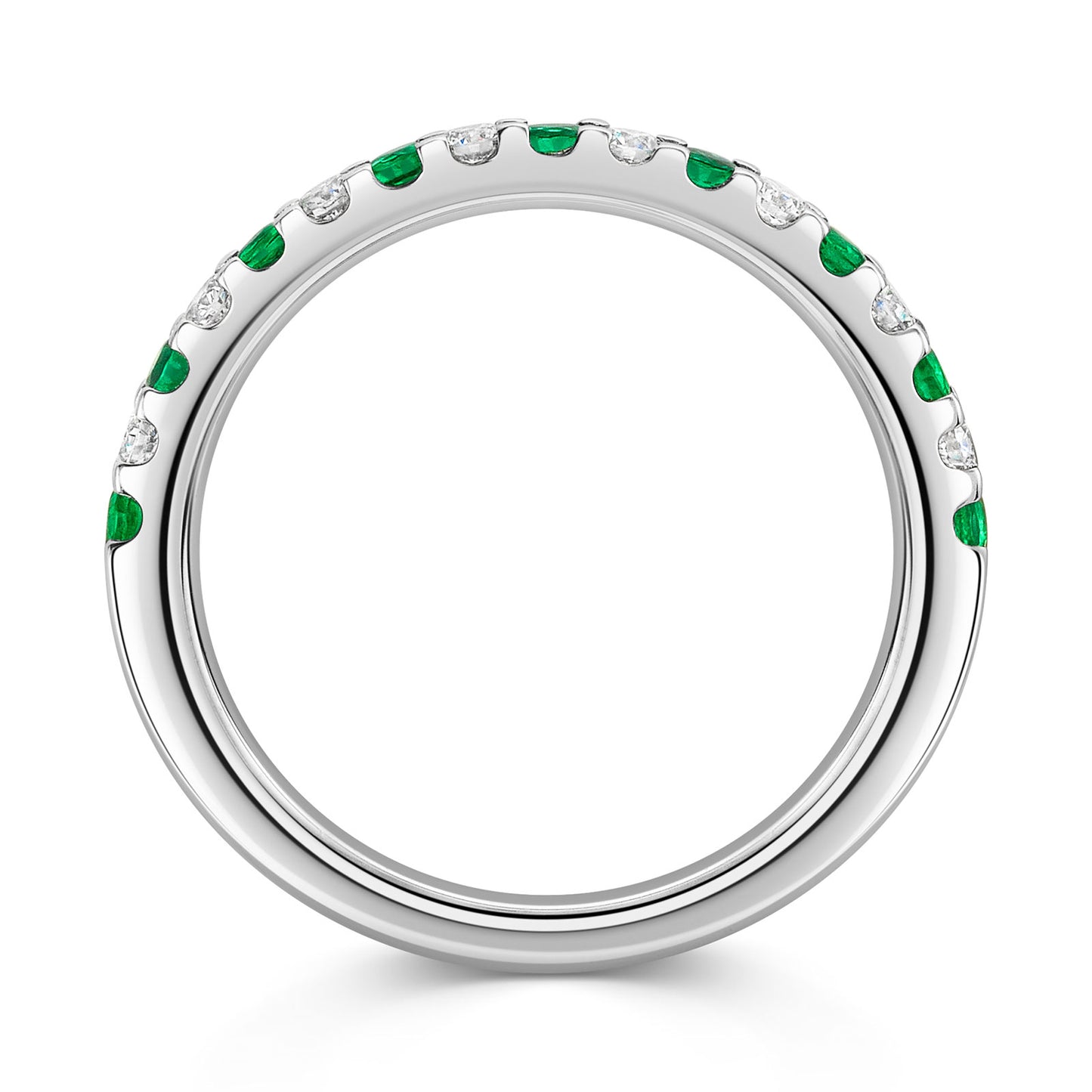 Platinum Emerald & Diamond Half Eternity Ring 0.35ct variant Pursuit