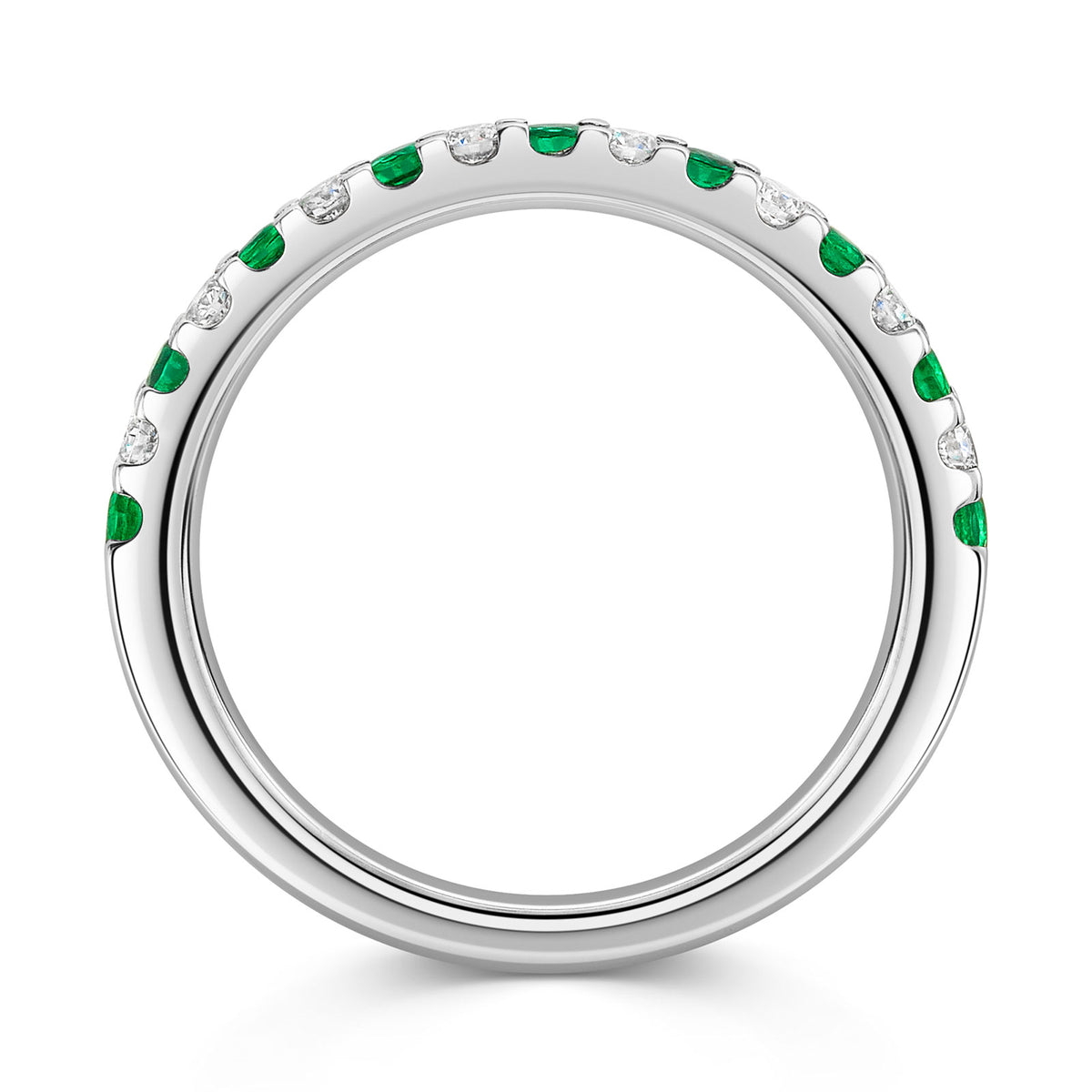 Platinum Emerald & Diamond Half Eternity Ring 0.35ct variant Pursuit