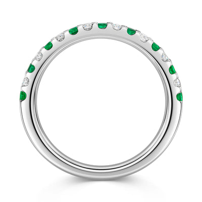 Platinum Emerald & Diamond Half Eternity Ring 0.35ct variant Pursuit