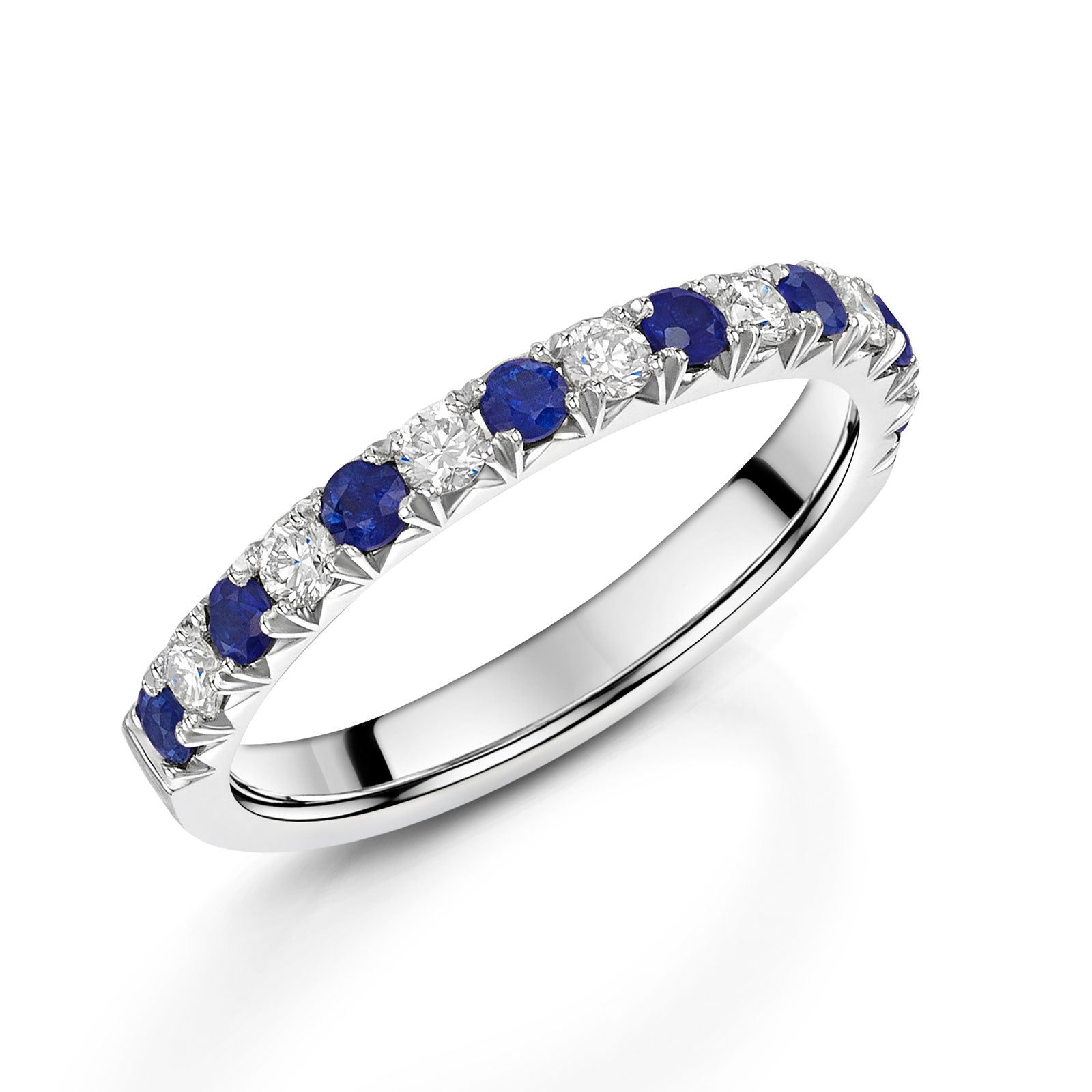 Platinum Sapphire & Diamond Half Eternity Ring 0.60ct variant Pursuit