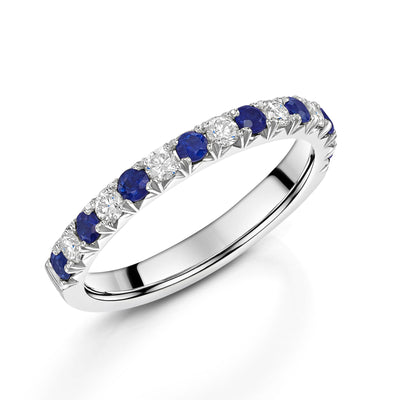 Platinum Sapphire & Diamond Half Eternity Ring 0.60ct variant Pursuit