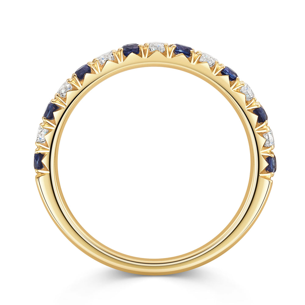 18ct Yellow Gold Sapphire & Diamond Half Eternity Ring 0.60ct variant Pursuit