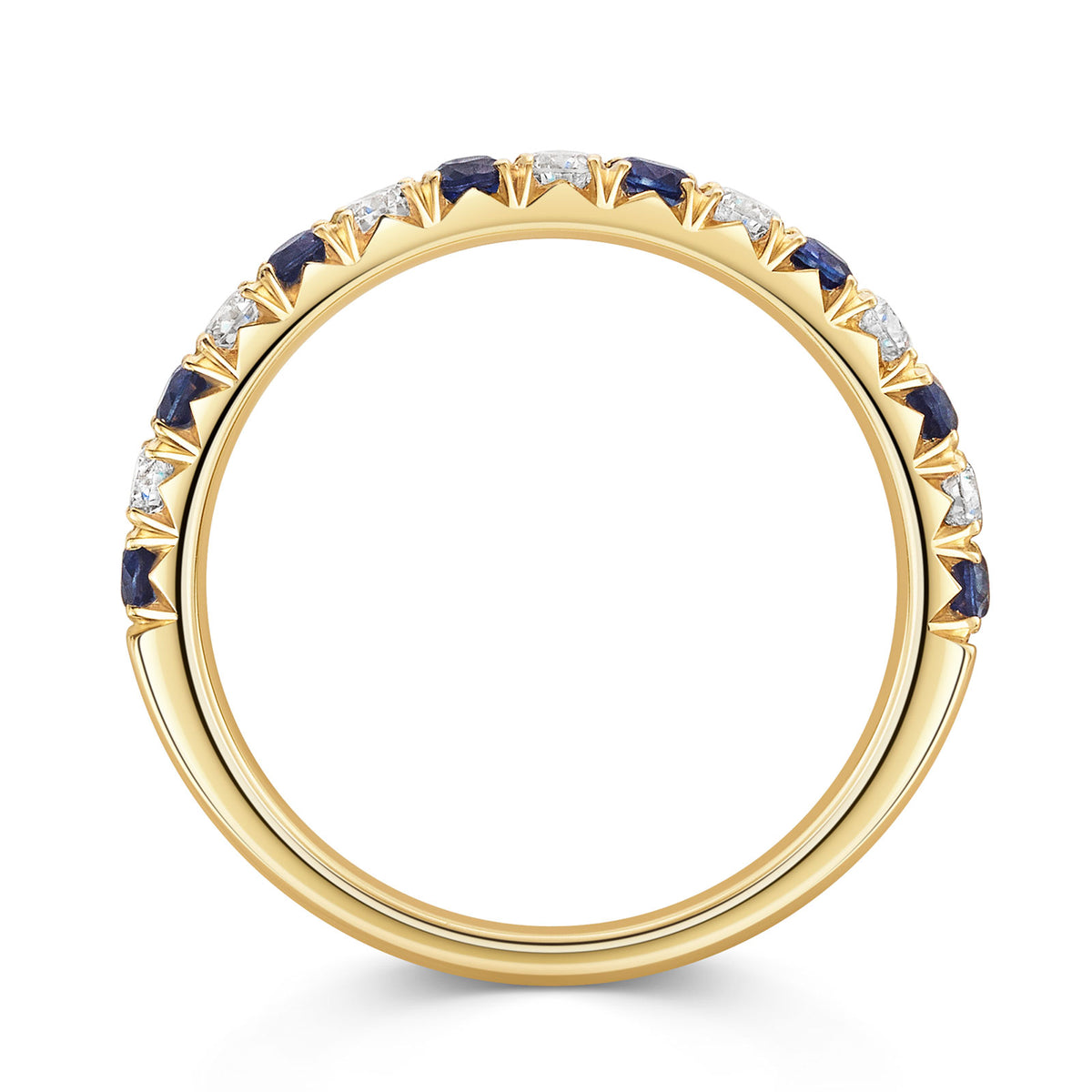 18ct Yellow Gold Sapphire & Diamond Half Eternity Ring 0.60ct variant Pursuit