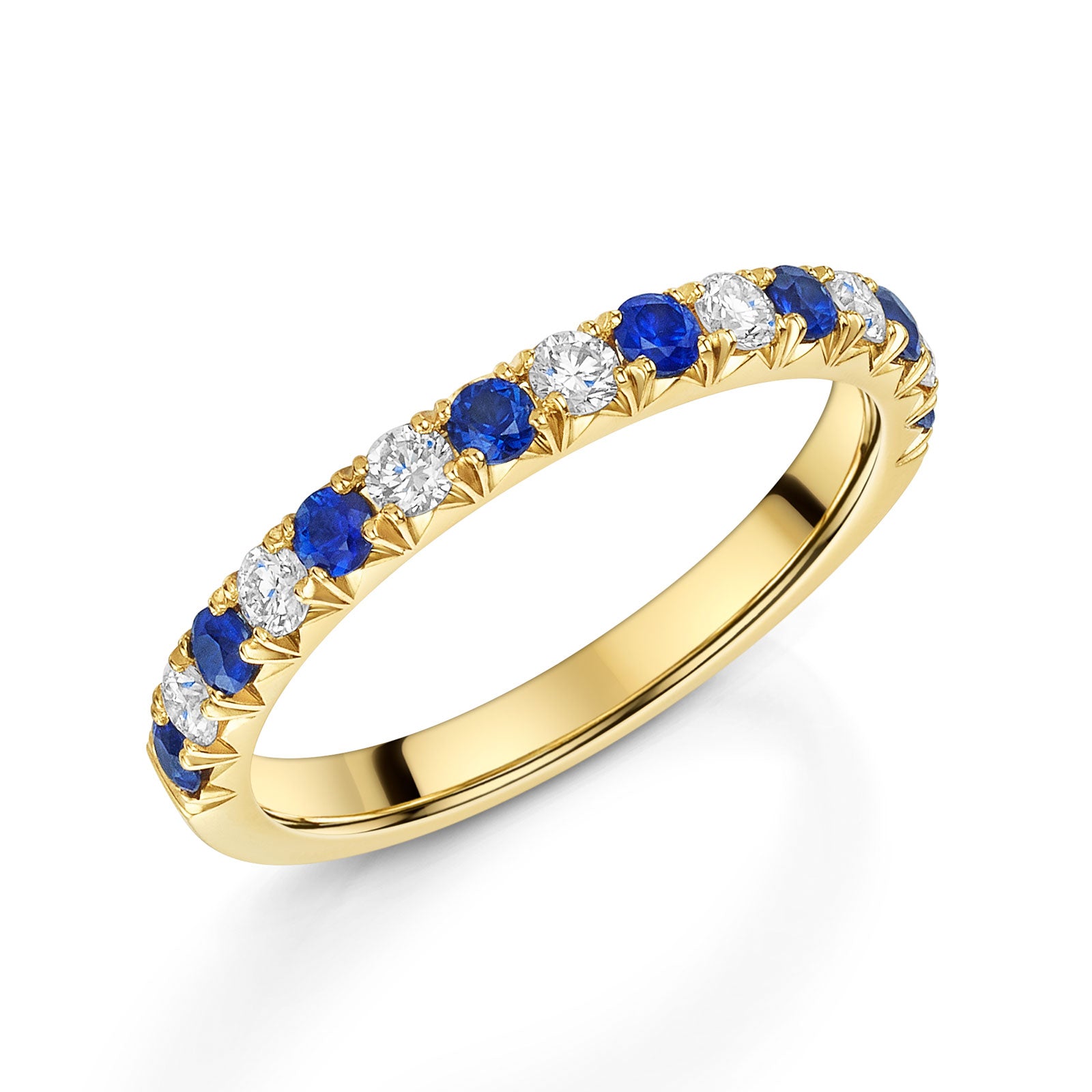 18ct Yellow Gold Sapphire & Diamond Half Eternity Ring 0.60ct variant Pursuit