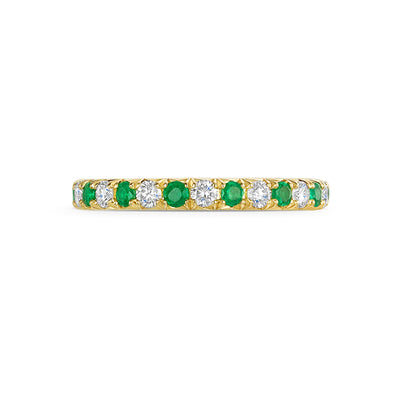 18ct Yellow Gold Emerald & Diamond Half Eternity Ring 0.60ct variant Pursuit