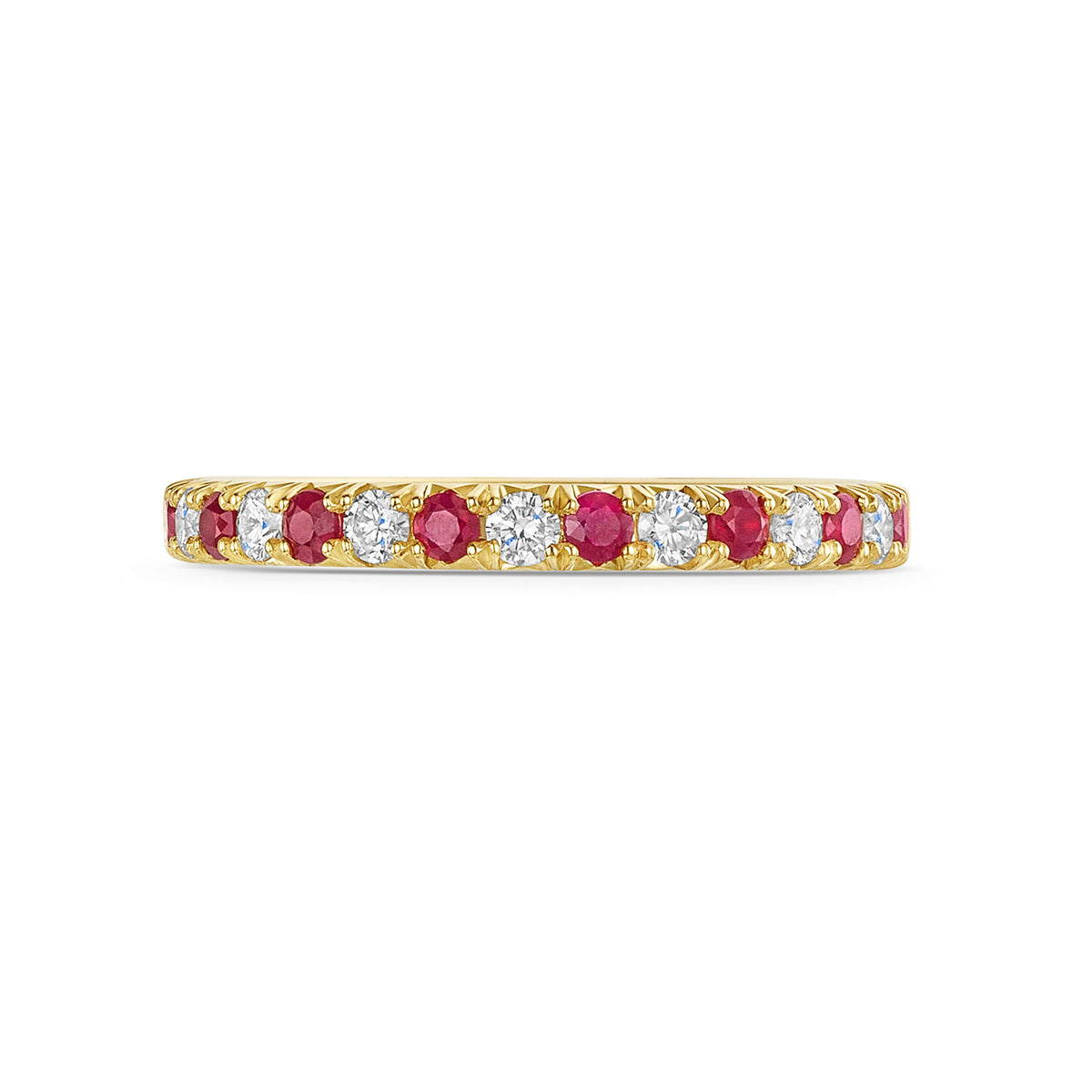 18ct Yellow Gold Ruby & Diamond Half Eternity Ring 0.60ct variant Pursuit
