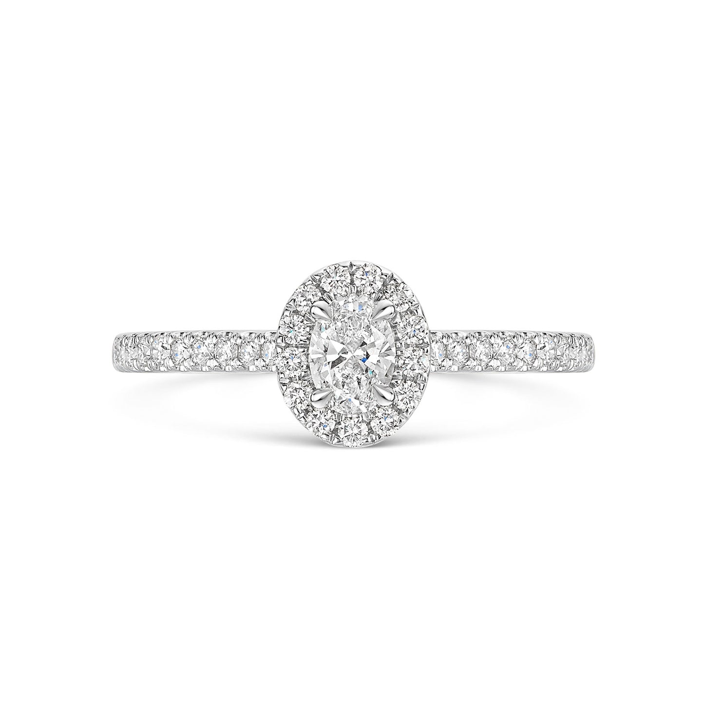 Platinum Diamond Halo Ring with Diamond Shoulders 0.30ct variant Pursuit