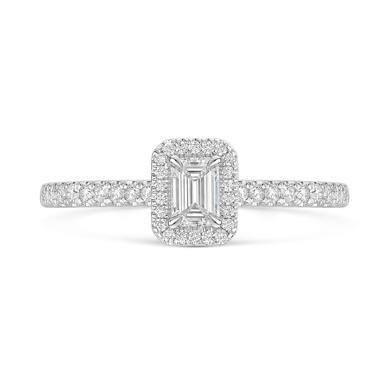 Platinum Diamond Halo Ring with Diamond Shoulders 0.30ct variant Pursuit