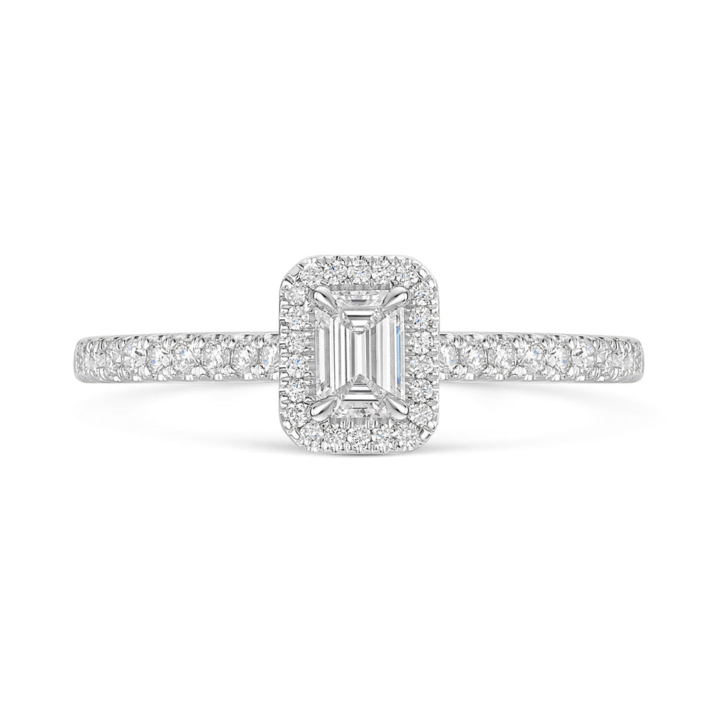 Platinum Diamond Halo Ring with Diamond Shoulders 0.30ct variant Pursuit