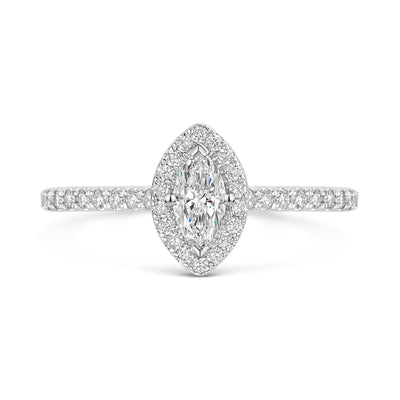 Platinum Diamond Halo Ring with Diamond Shoulders 0.30ct variant Pursuit