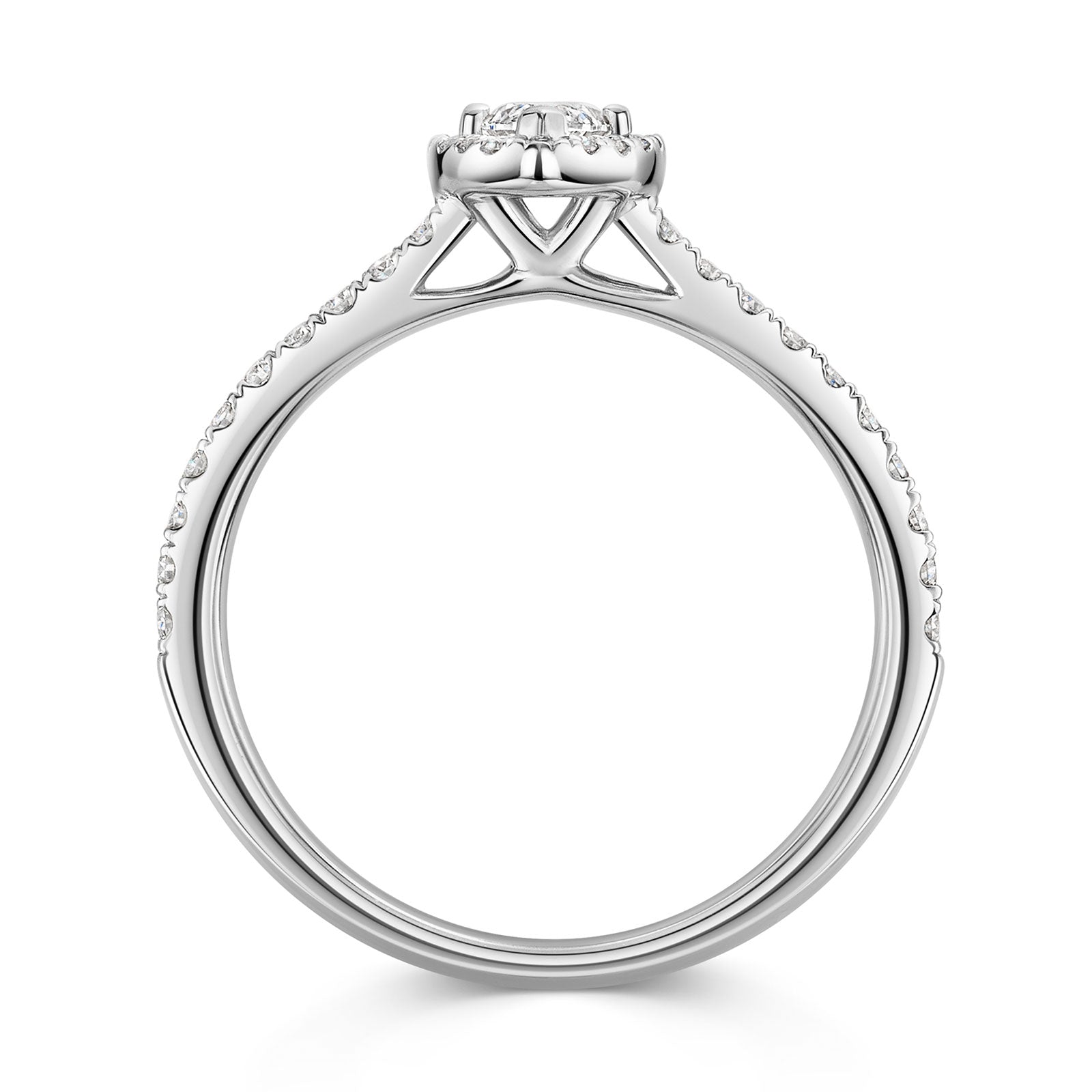 Platinum Diamond Halo Ring with Diamond Shoulders 0.30ct variant Pursuit