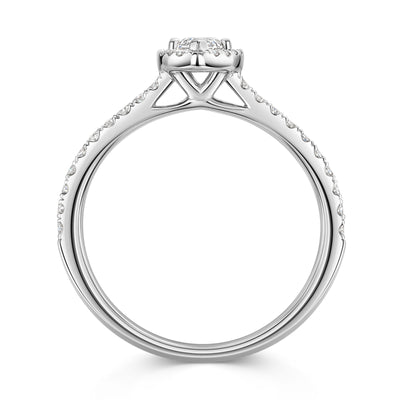 Platinum Diamond Halo Ring with Diamond Shoulders 0.30ct variant Pursuit