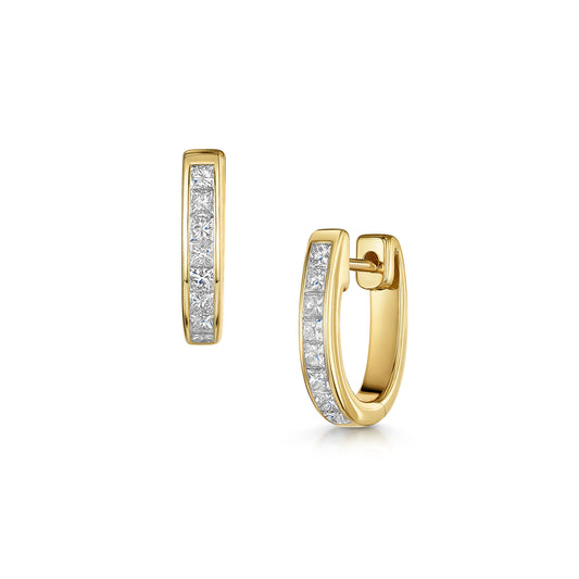 18ct Yellow Gold Diamond Hoop Earrings 0.50ct simple Pursuit