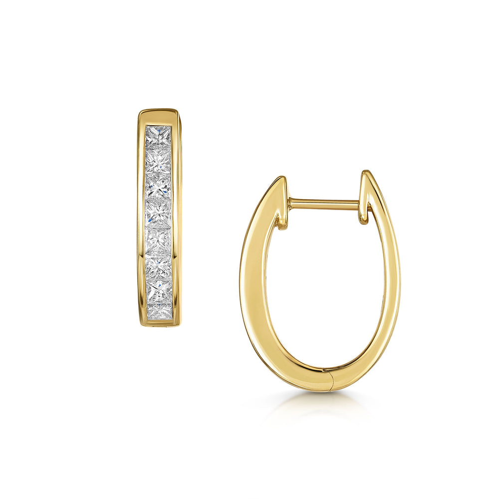 18ct Yellow Gold Diamond Hoop Earrings 1.00ct simple Pursuit