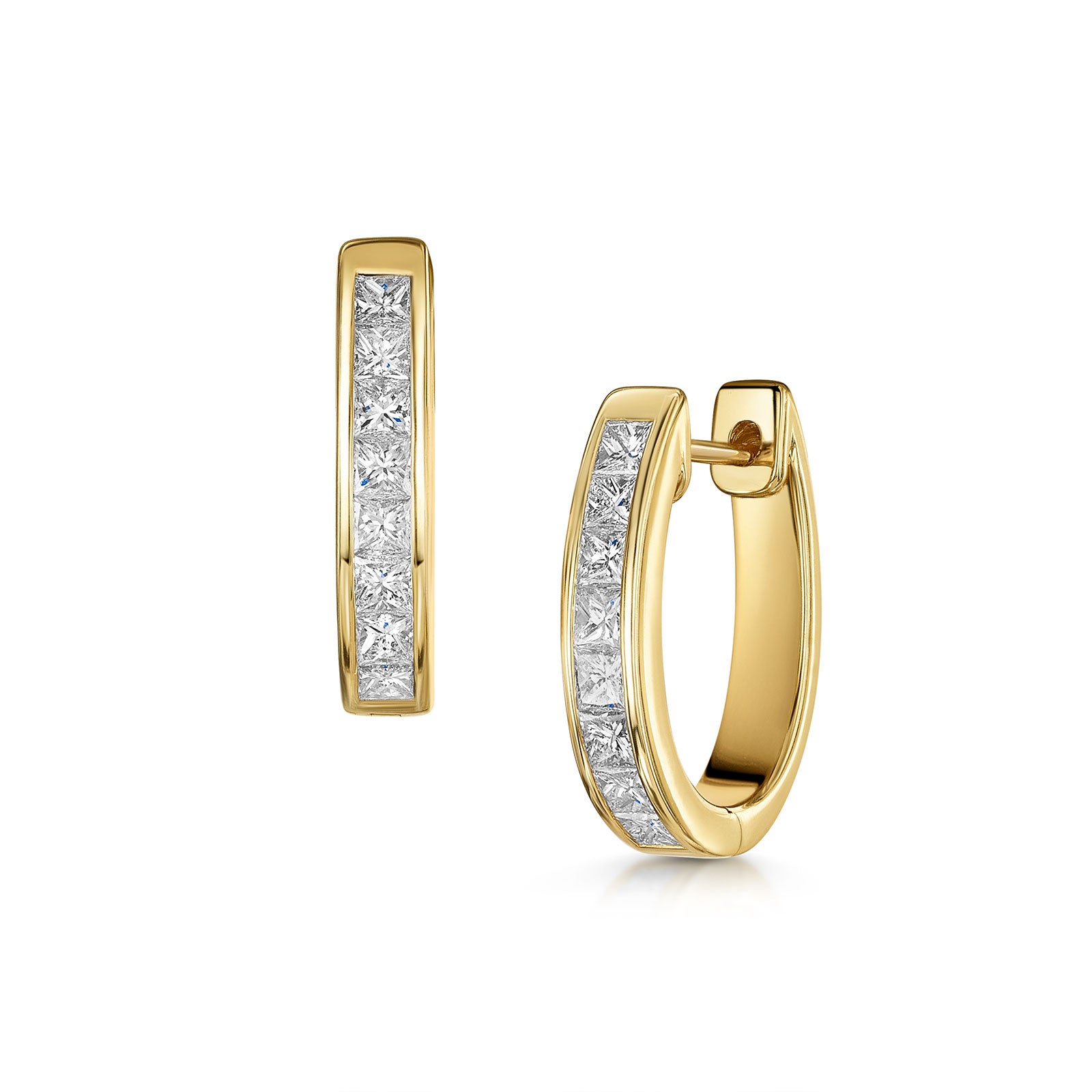 18ct Yellow Gold Diamond Hoop Earrings 1.00ct simple Pursuit