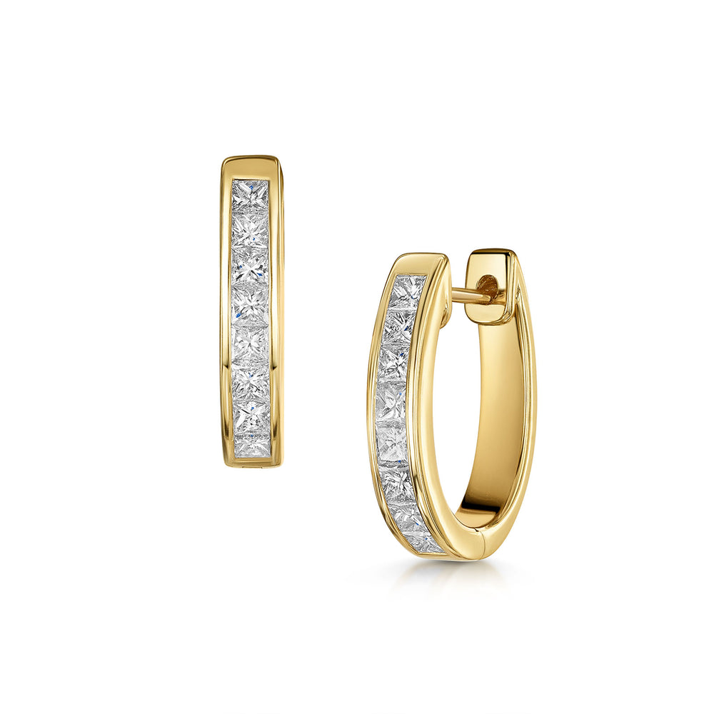 18ct Yellow Gold Diamond Hoop Earrings 1.00ct simple Pursuit