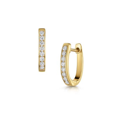 18ct Yellow Gold Diamond Hoop Earrings 0.33ct simple Pursuit