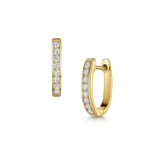 18ct Yellow Gold Diamond Hoop Earrings 0.33ct simple Pursuit