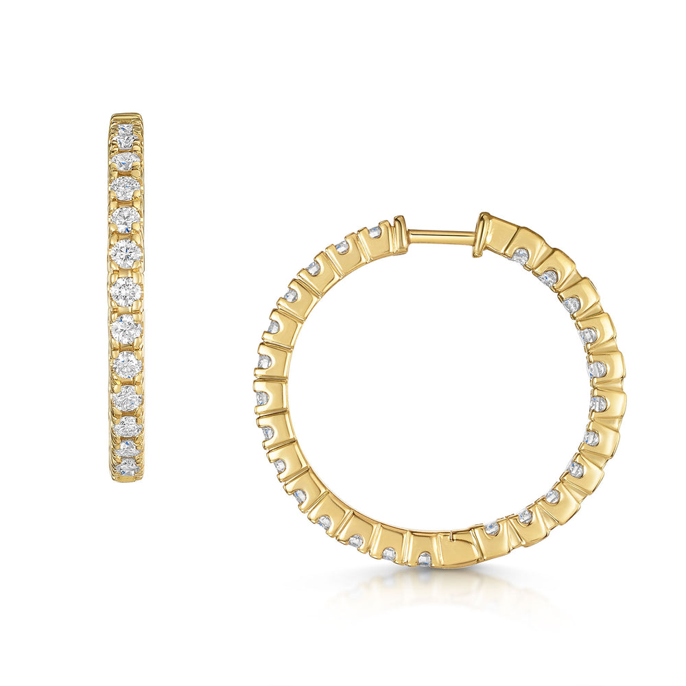 18ct Yellow Gold Diamond Hoop Earrings 1.00ct simple Pursuit