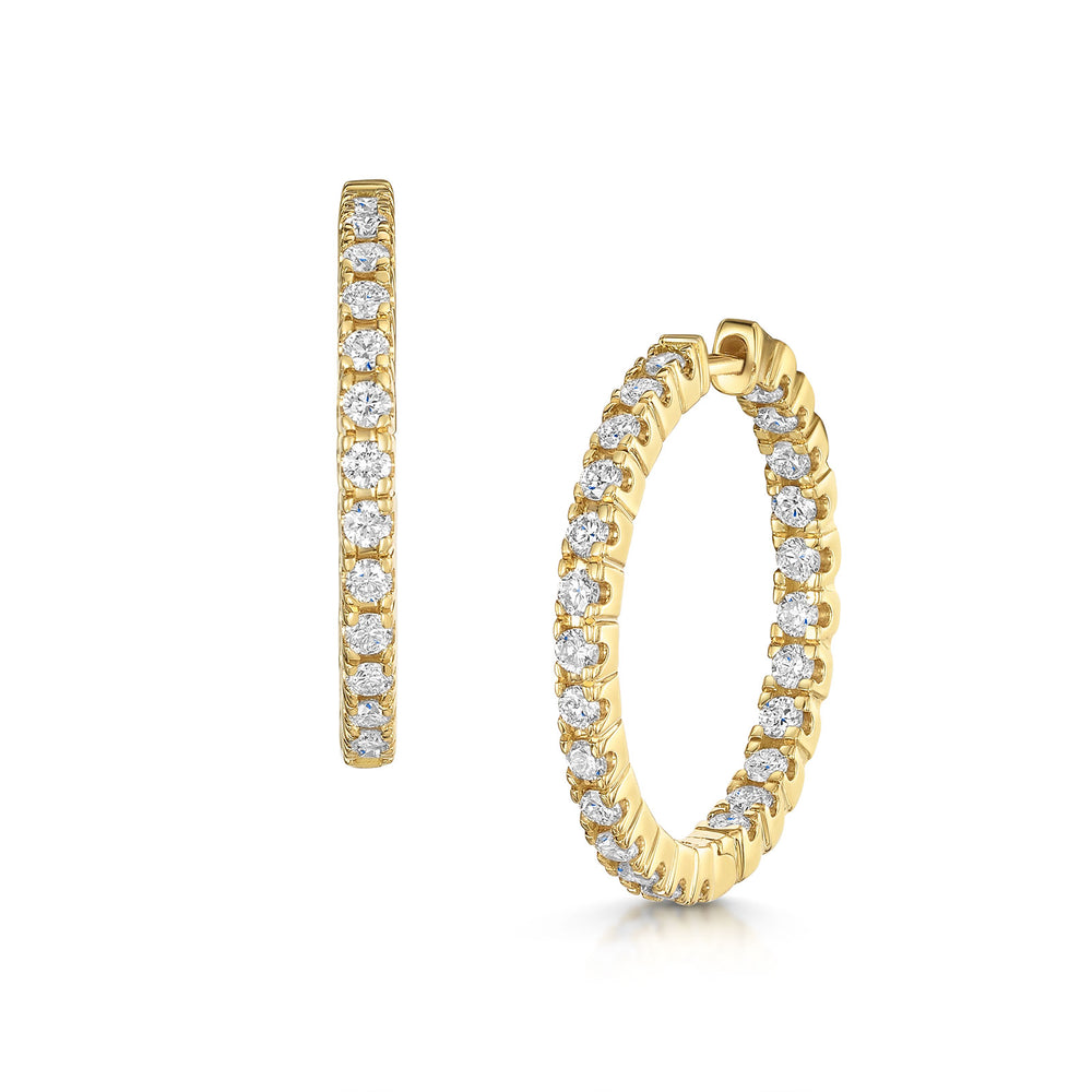 18ct Yellow Gold Diamond Hoop Earrings 1.00ct simple Pursuit