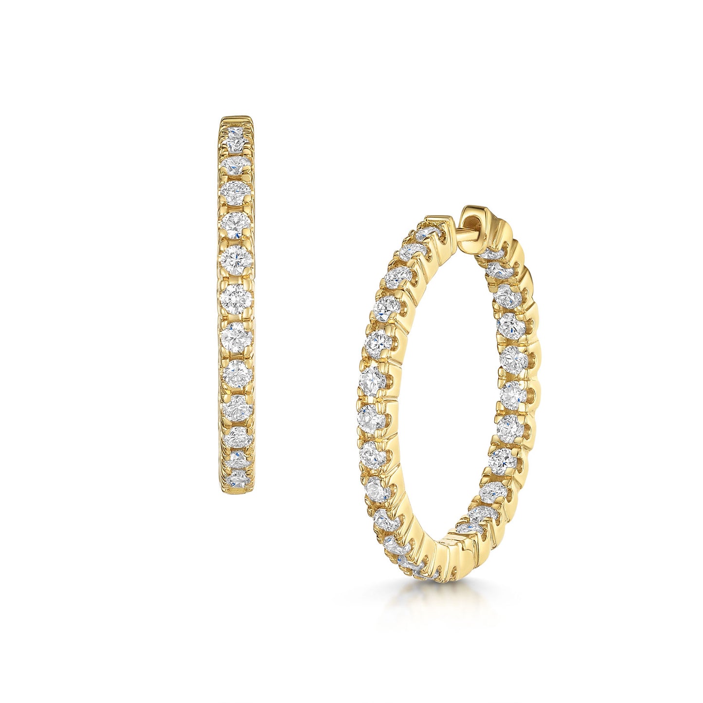 18ct Yellow Gold Diamond Hoop Earrings 1.00ct simple Pursuit