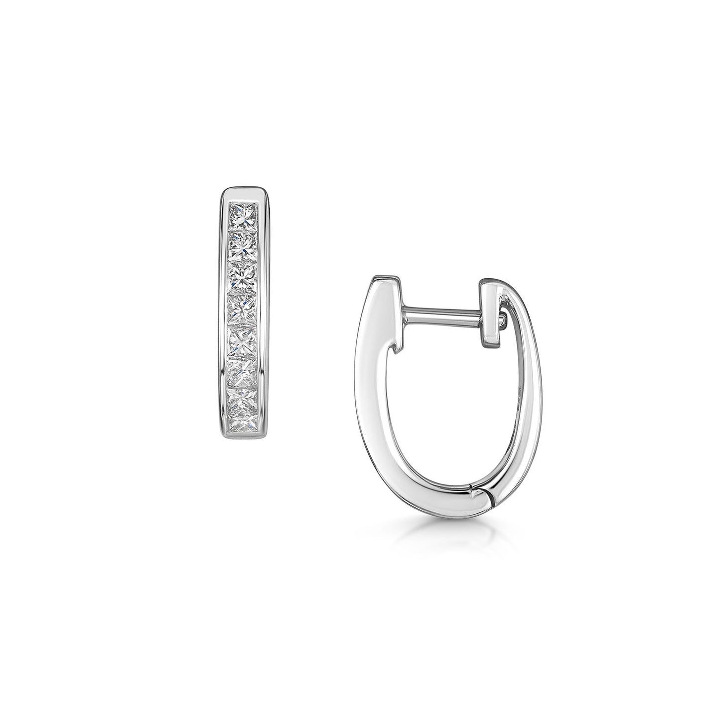 18ct White Gold Diamond Hoop Earrings 0.50ct simple Pursuit