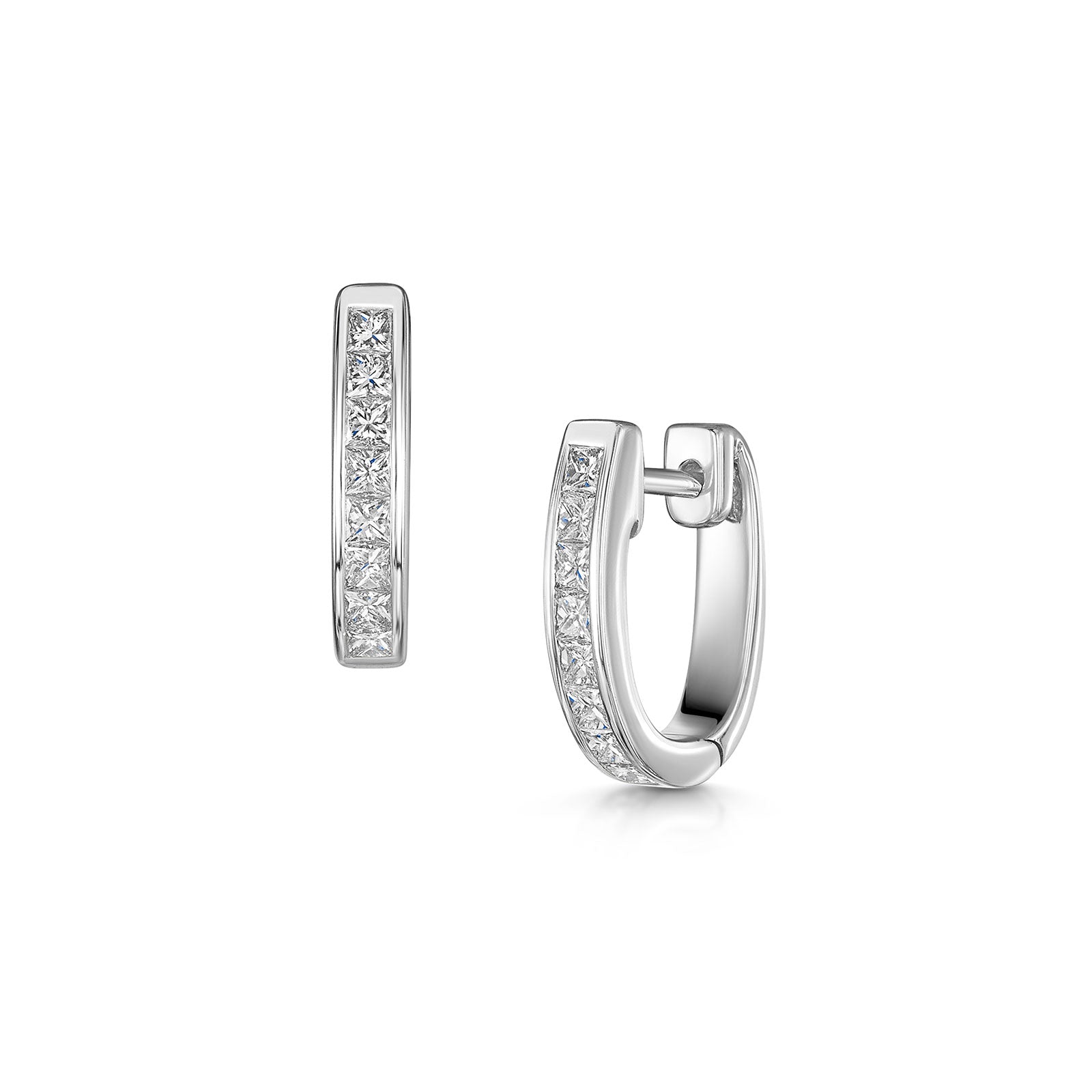18ct White Gold Diamond Hoop Earrings 0.50ct simple Pursuit