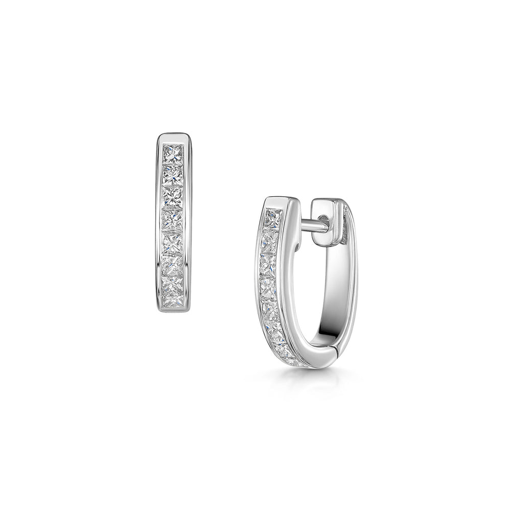 18ct White Gold Diamond Hoop Earrings 0.50ct simple Pursuit