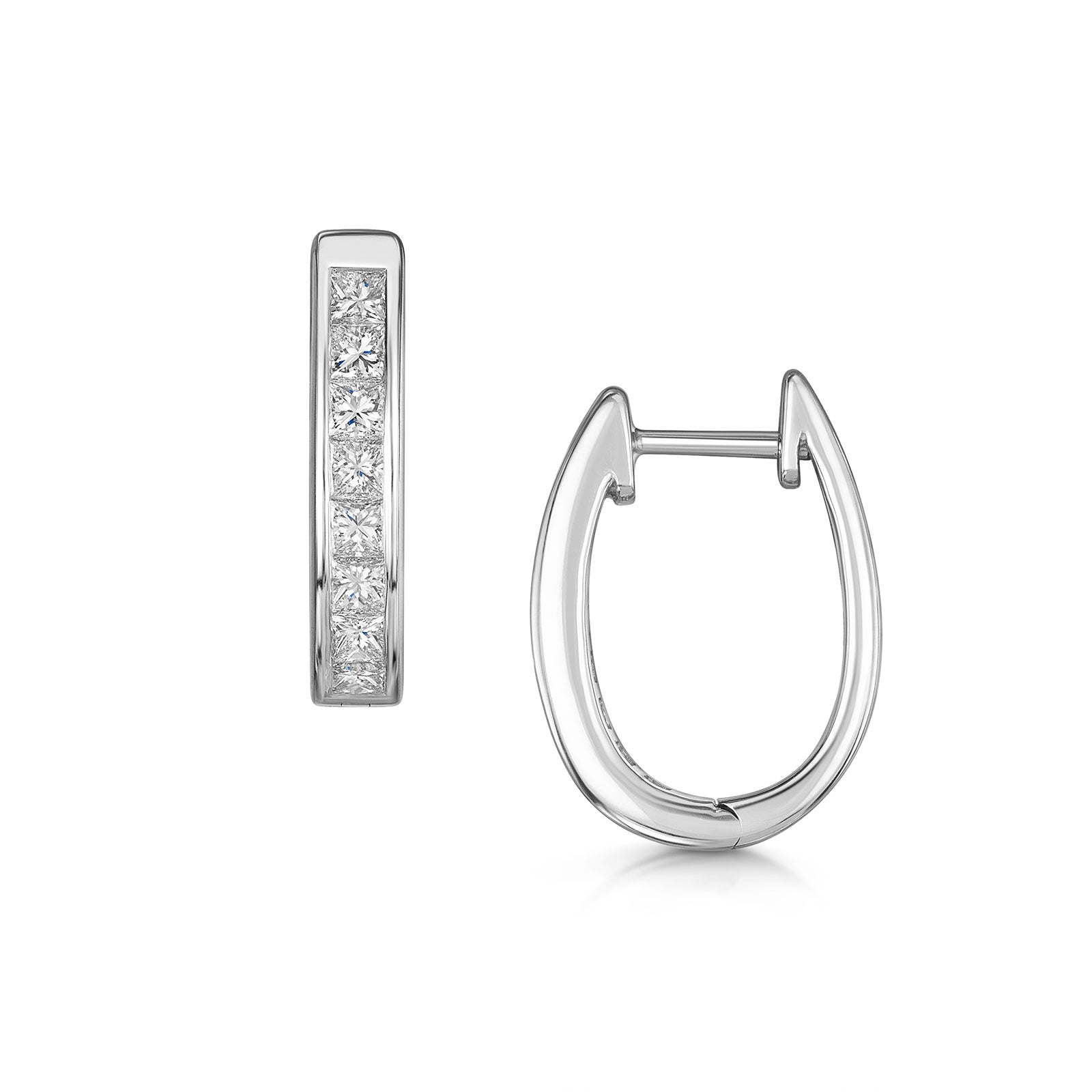18ct White Gold Diamond Hoop Earrings 1.00ct simple Pursuit