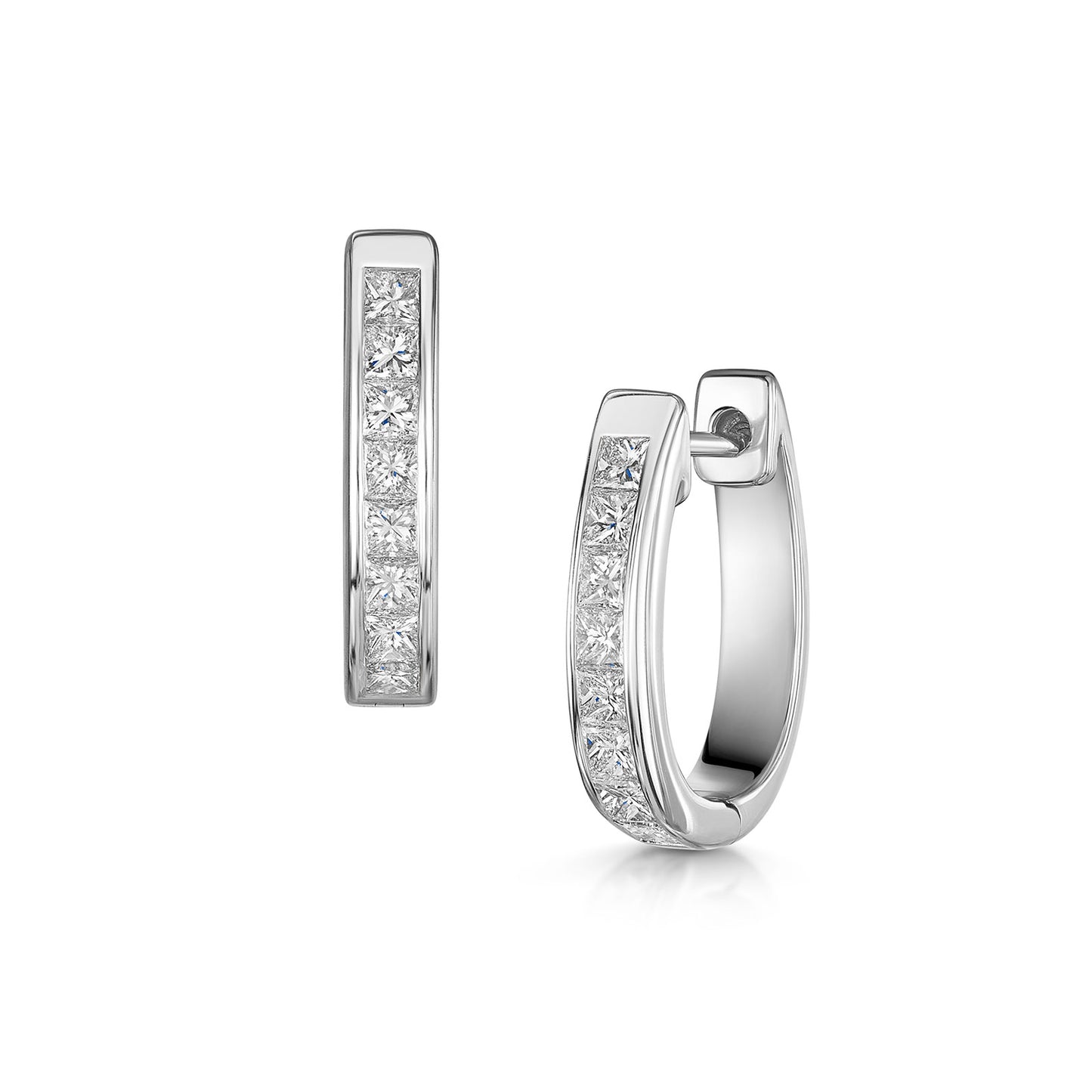18ct White Gold Diamond Hoop Earrings 1.00ct simple Pursuit