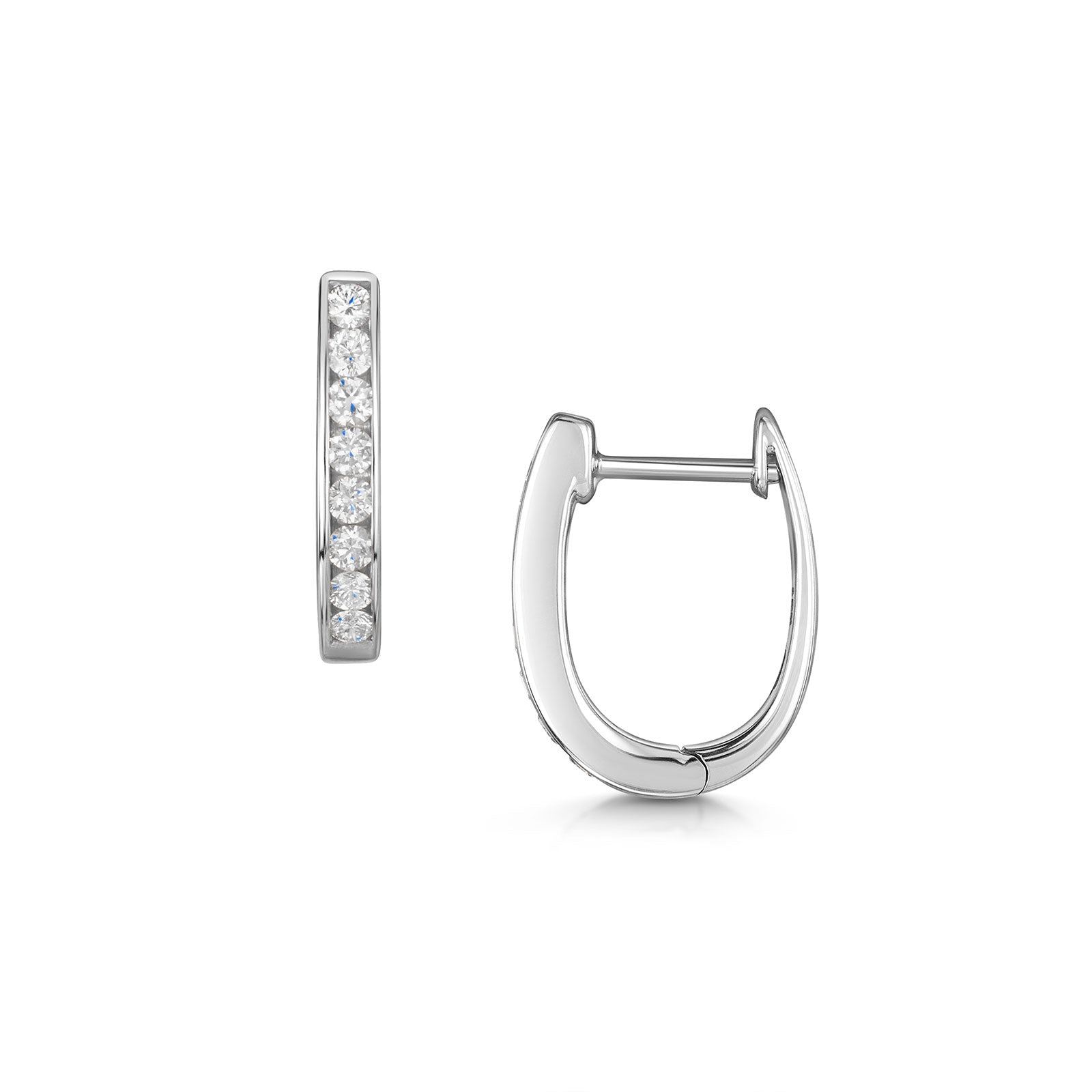 18ct White Gold Diamond Hoop Earrings 0.33ct simple Pursuit