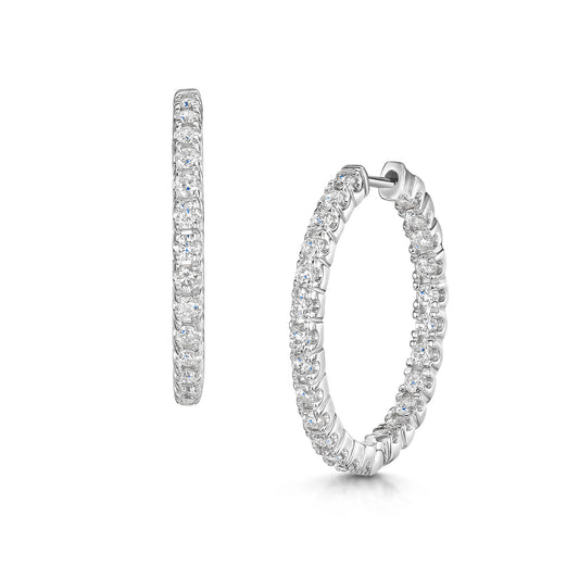 18ct White Gold Diamond Hoop Earrings 1.00ct simple Pursuit