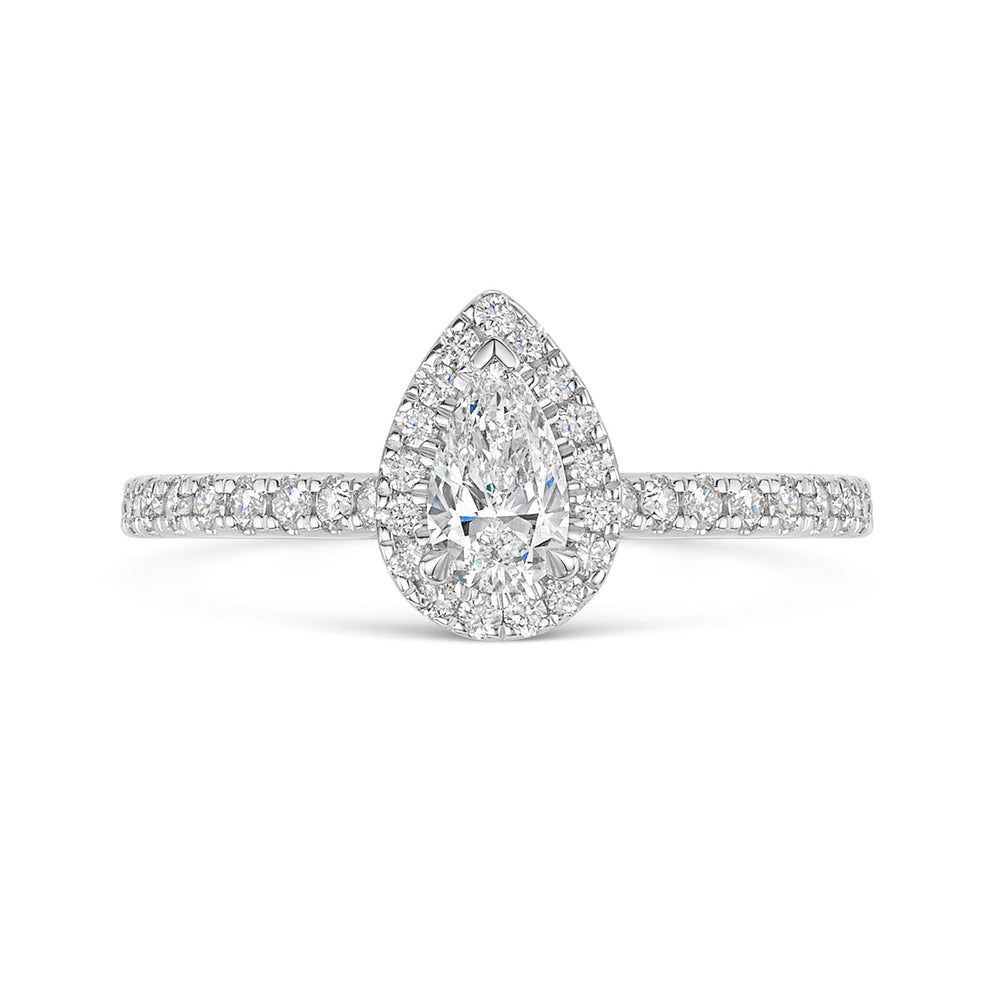 Platinum Diamond Halo Ring with Diamond Shoulders 0.30ct variant Pursuit