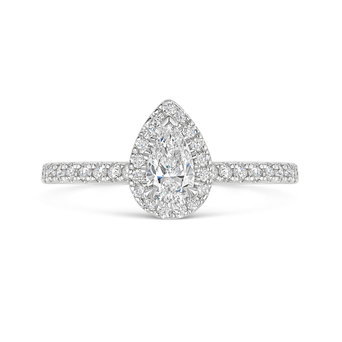Platinum Diamond Halo Ring with Diamond Shoulders 0.30ct variant Pursuit