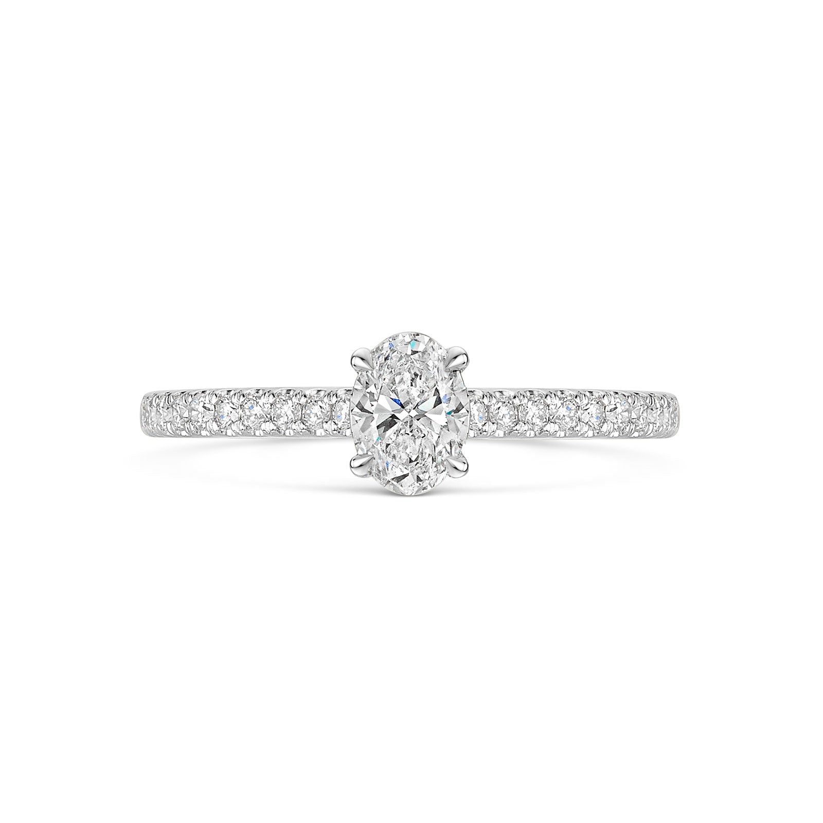 Platinum Diamond Solitaire Ring with Diamond Shoulders 0.50ct variant Pursuit