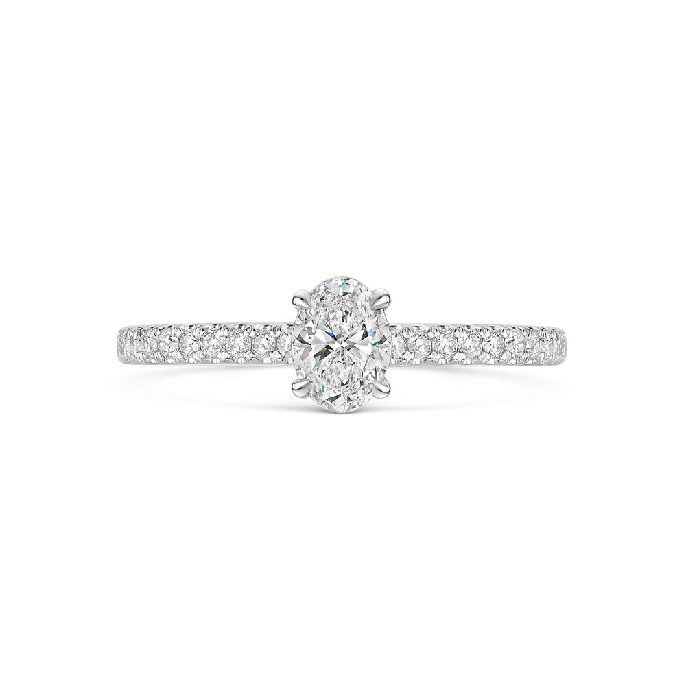Platinum Diamond Solitaire Ring with Diamond Shoulders 0.50ct variant Pursuit