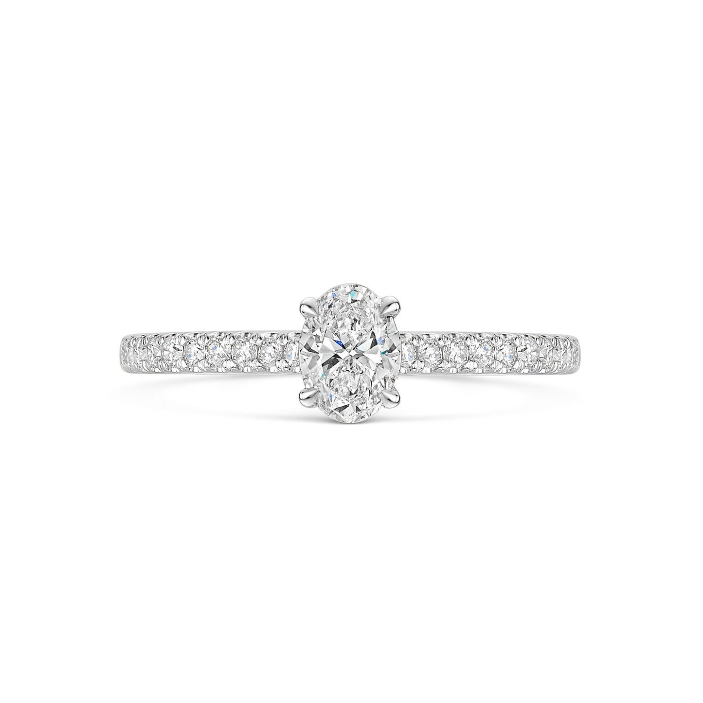 Platinum Diamond Solitaire Ring with Diamond Shoulders 0.50ct variant Pursuit