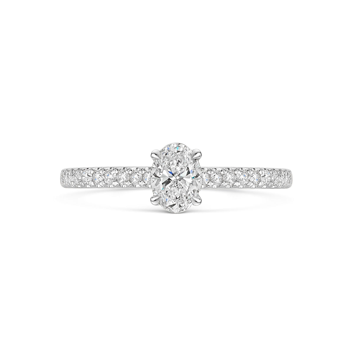 Platinum Diamond Solitaire Ring with Diamond Shoulders 0.50ct variant Pursuit